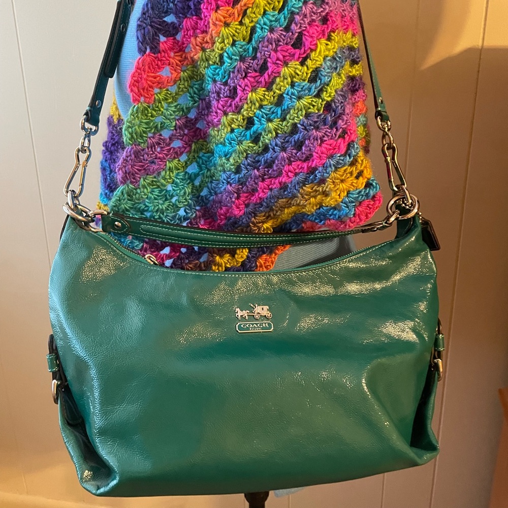 Coach Teal Leather Shoulder Bag